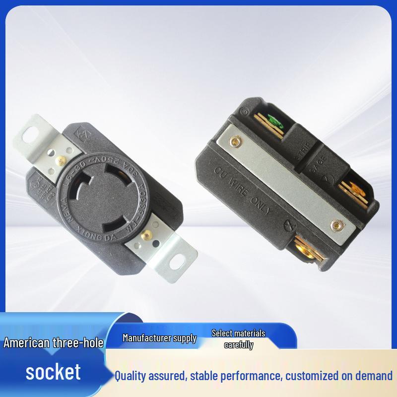NEMA L6-20R 3-Hole Industrial Power Socket 125V-250V