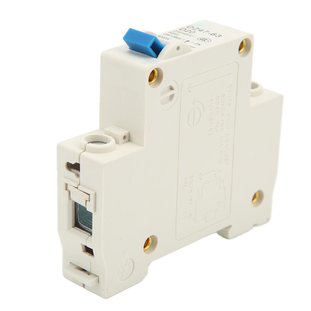 1P Miniature Circuit Breaker DIN Rail Mount Overload Protection Switch AC 230V 400V 20A