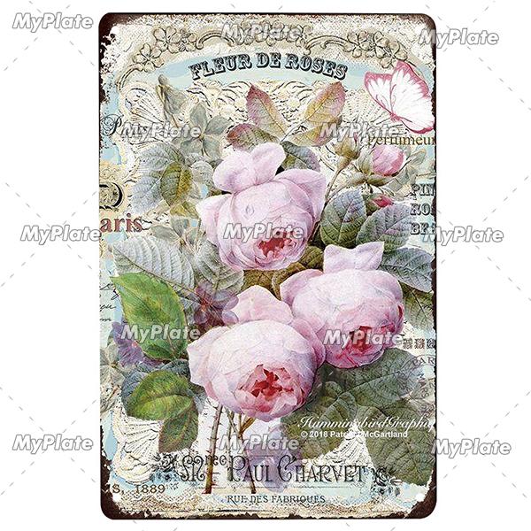 Rose Vintage Metal Sign Tin Sign Vintage  Decoration Plaque Home Wall Decor Bar Sign Home Decor Poster Custom