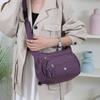 Waterproof Nylon Crossbody Bag for Women Multi Pocket Shoulder Handbag with Wide Strap