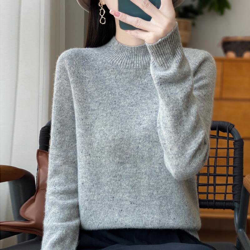 Women's Cashmere Sweater Qinghe Cashmere 30% Cashmere 70% Wool Autumn and Winter Cashmere Thick Pullover Soft and Warm