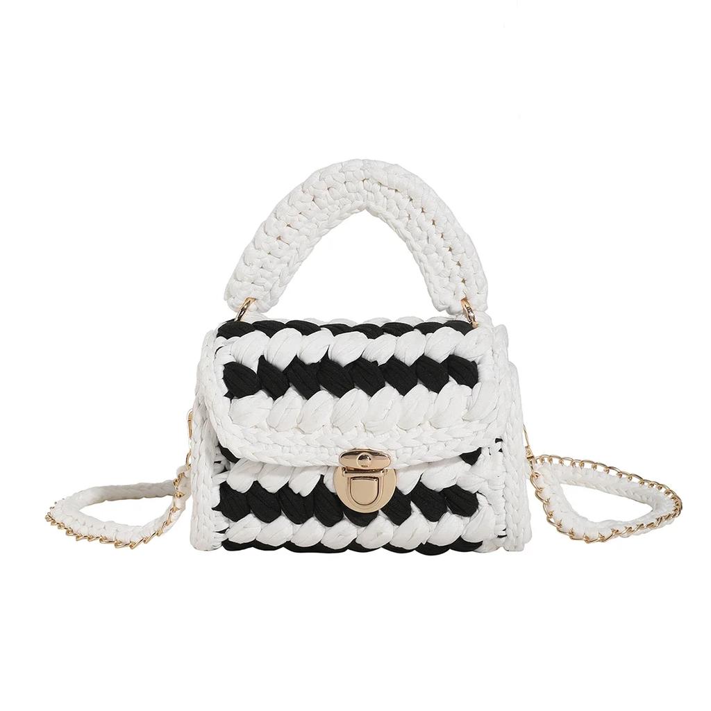 Women Handbag Woven Bags Knitted Shoulder Bag Chunky Knit Bags Crochet Top Handle Bag Lady Shopper Gifts