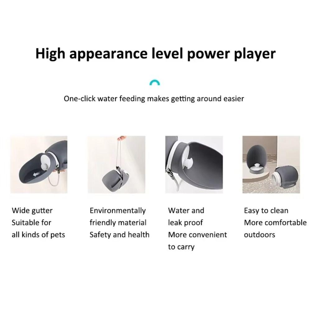 Convenient Foldable Dog Water Bottle Silicone Portable Puppy Drinking Feeder with Lanyard 800ML Dog Walking Kettle Cat