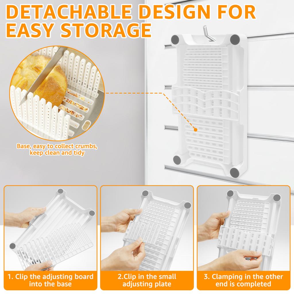 Bread Slicer Width Adjustable Bread Slicing Guide Detachable Slicer with Uniform Slices Kitchen Baking Tools Bread Cutting