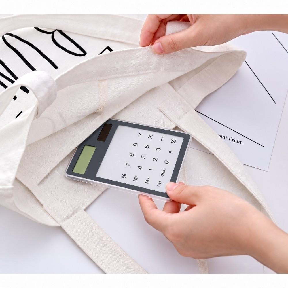 Slim Shape Touch Screen Calculator Clear Shell Transparent Calculator Office Supplies
