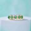 CAOSHI Unique Green Cubic Zirconia Women's Rings Gold Color Versatile Luxury Female Accessories Bridal Wedding Exquisite Jewelry