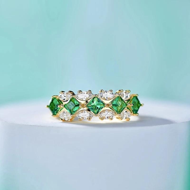 

CAOSHI Unique Green Cubic Zirconia Women s Rings Gold Color Versatile Luxury Female Accessories Bridal Wedding Exquisite Zircon 6