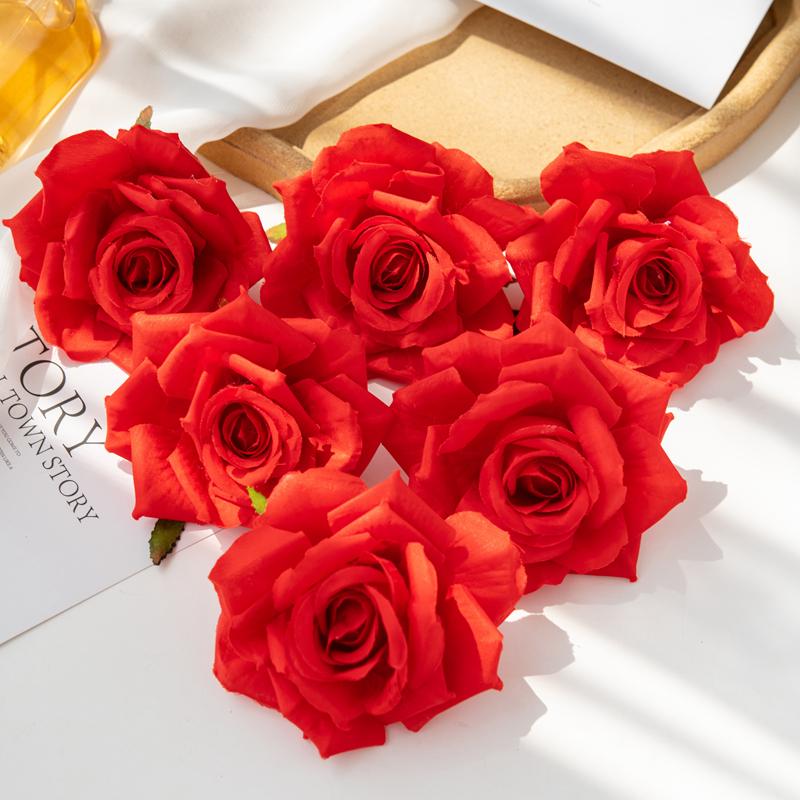 100pz 10cm Fiori Artificiali all'Ingrosso per Scrapbooking Natale Decorazioni per la Casa Matrimonio Giardino Arco di Rose Testa di Seta Finta Scatola di Caramelle