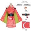 Super Dimension Kaguya-hime Cosplay Costume: Off-the-Shoulder Cherry Blossom Kaguya Moon Viewing Outfit with Wide Sleeves