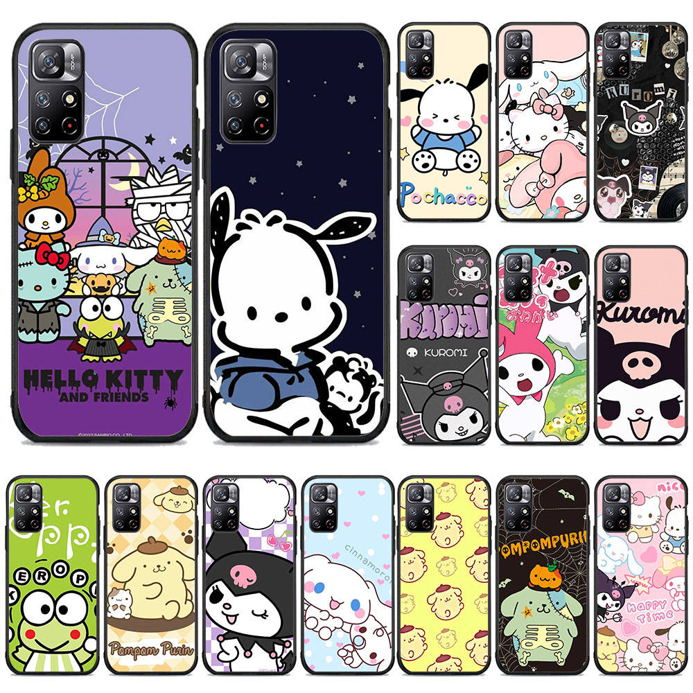 

Мягкий черный чехол BW-50 Sanrio для iPhone XR 14 15 11 12 13 6 7 8 X XS Pro Max S8 Plus Samsung S22 S23 S21 S24 FE Ultra