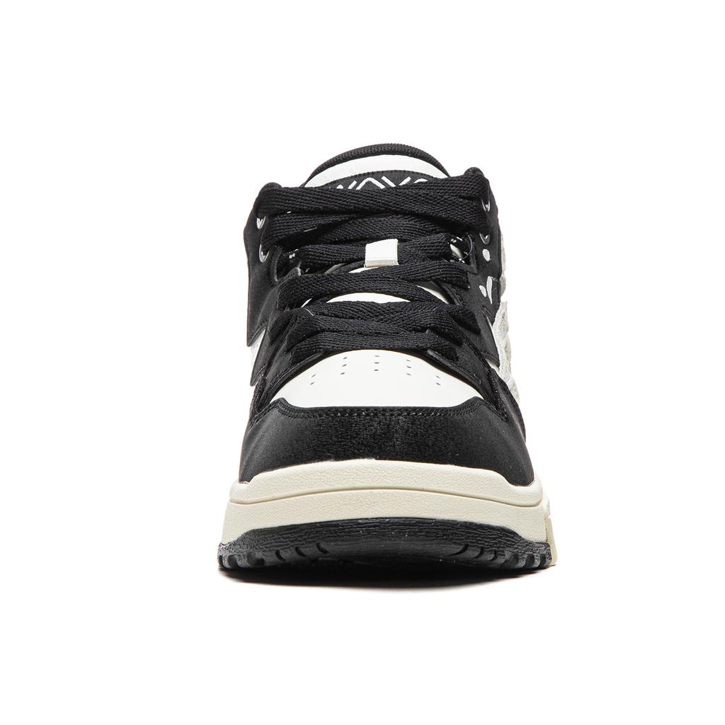 Li Ning Wave MID Thermal Abrasion Resistant Balance Lightweight Mid top Skateboard Shoes Unisex Black Champagne White AGCV265-3