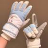 Cute Little Penguin Ski Gloves Girls Fleece Thickened Warm Cold Windproof Waterproof Battery Car