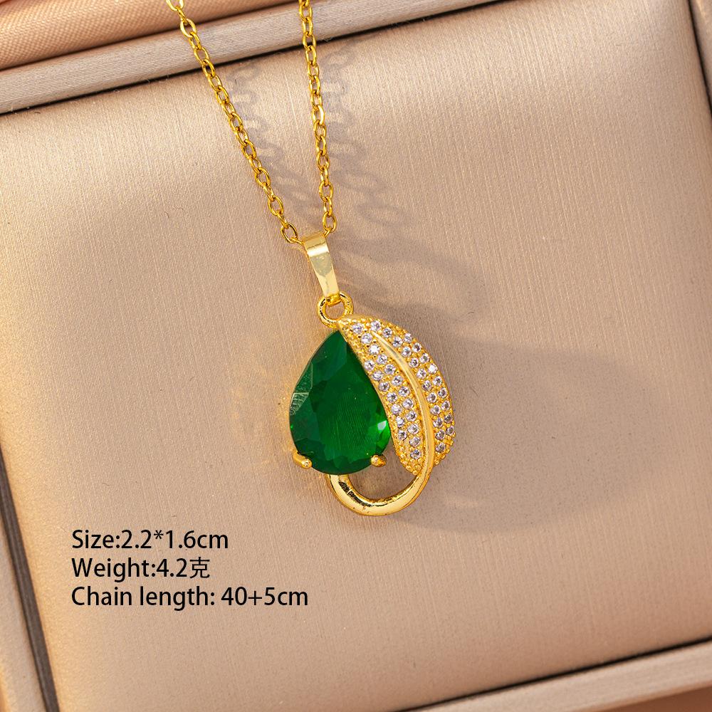 [Titanium Steel] Necklace Women's Copper Micro-inlaid Electroplating Advanced Sense Delicate Clavicle Chain Jewelry