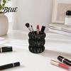 Soft Satin Pen Container Macaron Color Holder Cloud Pleat Design Pencil Office Desk