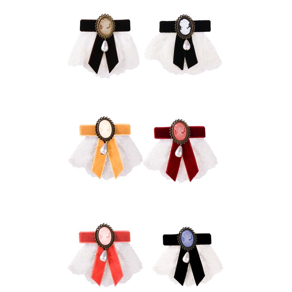 Wedding Gifts Party Velvet Ribbon Vintage Pearl Girls Brooch Elegant Lace Brooch Cameo