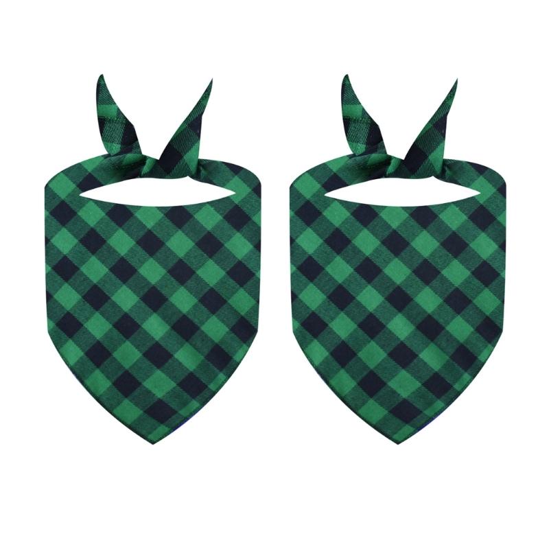 

Dogs Checkered Scarf Pet Plaids Neckerchief Holiday Bandana Party Accessories