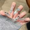 Cat's Eye Wearing Nail Pure Hand-made Nail Piece Fake Nail Wearing Nail Piece Advanced Sense Thin Dog Long