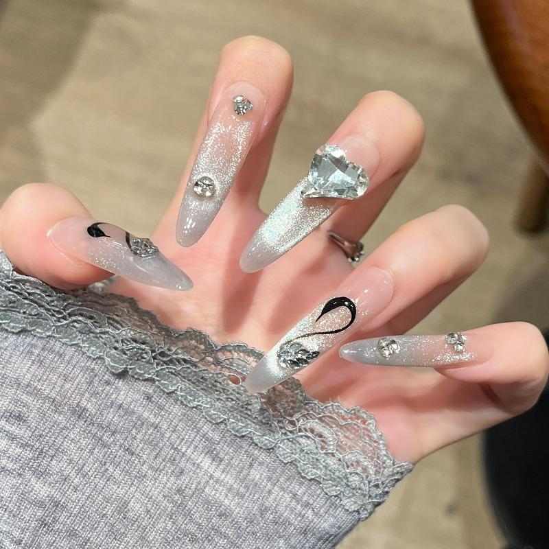 Cat's Eye Wearing Nail Pure Hand-made Nail Piece Fake Nail Wearing Nail Piece Advanced Sense Thin Dog Long