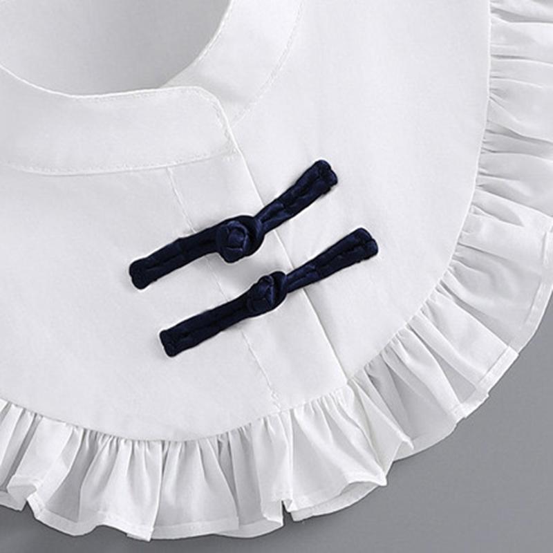 Doll Fake Collar for Women Girls Cotton Ruffled Detachable Half Shirt Lapel Blouse False Collar Women Clothes Accessories