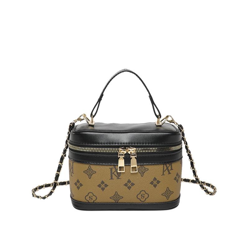 Foreign style leisure large capacity new texture fashion printed box chain portable shoulder crossbody small square bag