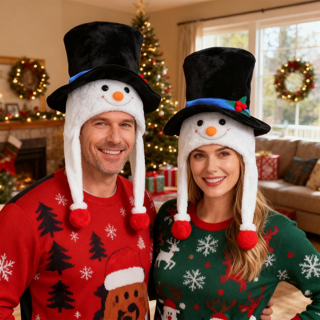 Funny Christmas Hat Christmas With Snowman Earflap Christmas Party Hat Funny Snowman Hat Navidad Props New Year