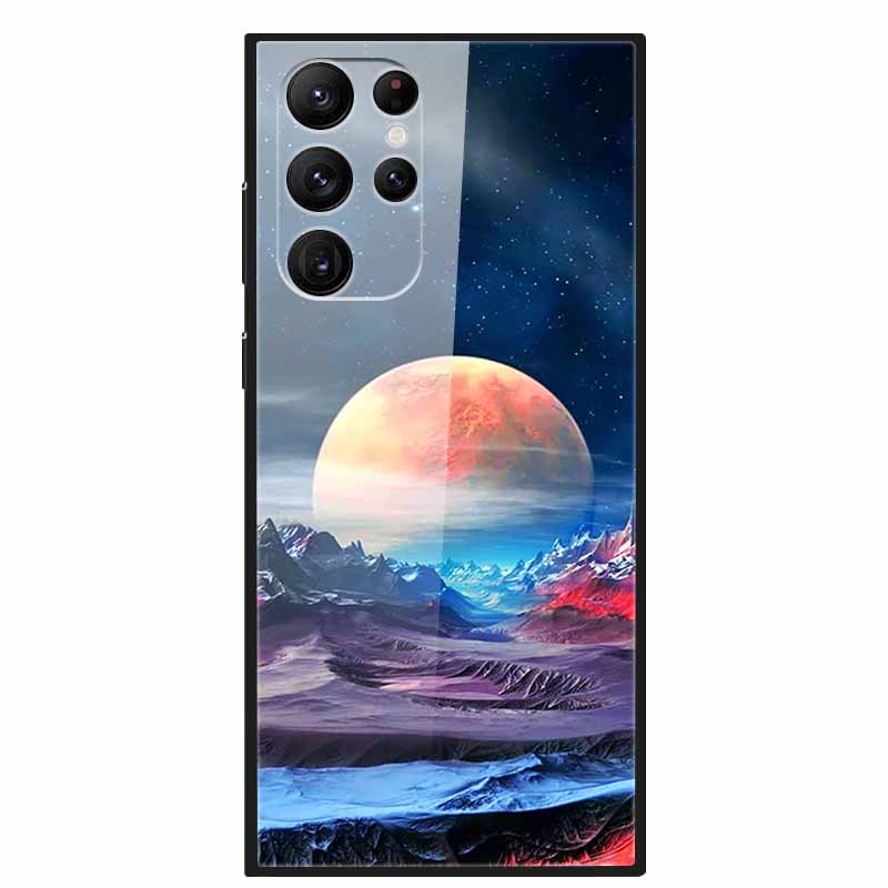 Gehärtetes Glas Cover Für Samsung S23 Ultra 5G Hülle S 23 Luxus Hartes Funda für Samsung Galaxy S23 Plus Ultra 5G Bemaltes Coque S23