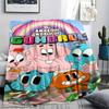 The Amazing World of Gumball Cartoon Art Printed Flannel Blanket, Soft Throw for Bedroom Sofa, Washable, Fan Merchandise, Great Gift.