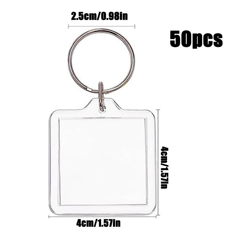 

50 шт. Акриловый брелок с фотографией, пустой брелок с фотографией, акриловый брелок с фоторамкой 50pcs