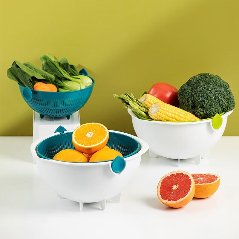 CHAHUA Double-Layer Drain Basket & Fruit Plate