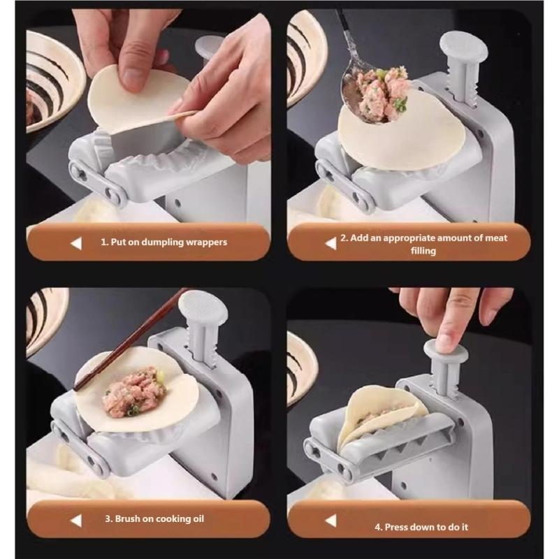 Multifunctional Kitchen Tool for Making Dumplings Spring Rolls and Other Pastries with Manual Press Design
