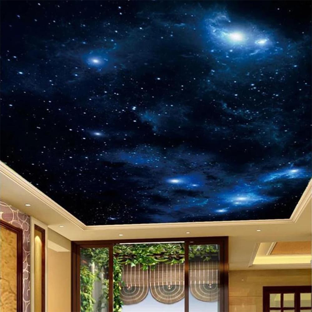 Carta da Parati Galassia 3D Bellissimo Cielo Stellato Murale per Soffitto Soggiorno Moderno Camera da Letto Murales per Pareti del Soffitto