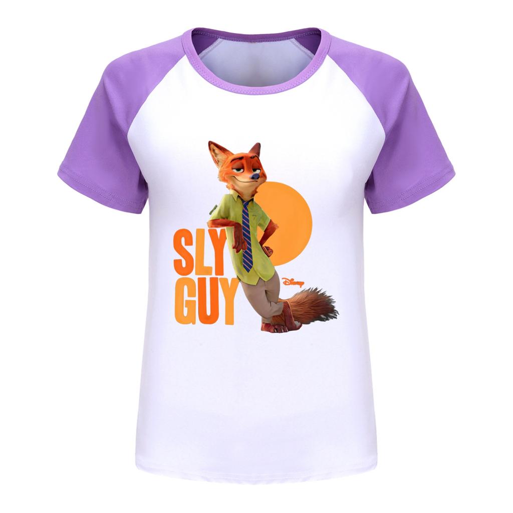 Fashionable Round Neck Short Sleeve Work Clothes Printed Tops For KID Summer Tops