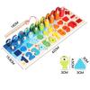 Wooden Number Puzzle Match Board Math Game Early Learning Toys Color Shape Sorting Number Counting Preschool Education