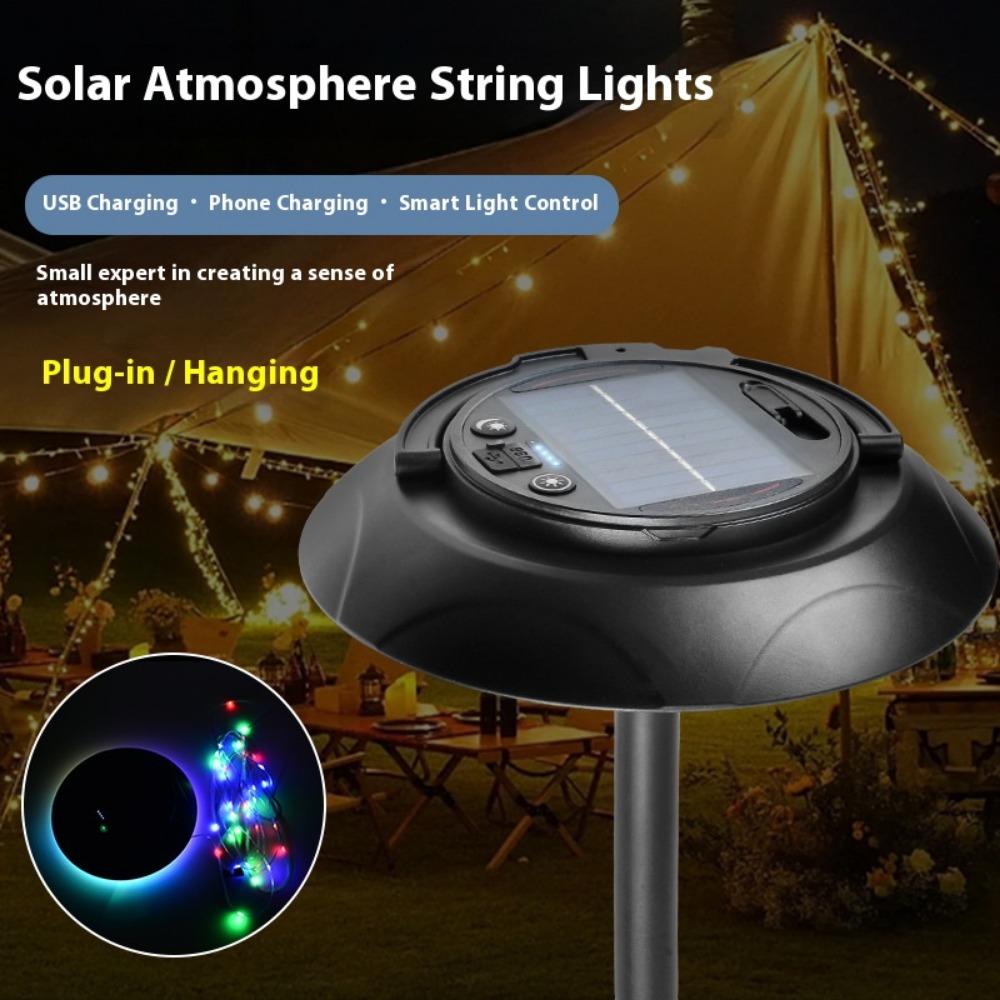 Solar String Lights Outdoor 10M LED XPE Waterproof Fairy Lights 5 Modes Silver Wire Lights for Garden Yard Party DIY Decorative