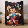 1pc, Disney's Pinocchio and Jiminy Cricket, Seasonal Decorative Blanket, Multi-Purpose Throw, Soft Flannel Throw Blanket, Living Room, Travel, Camping