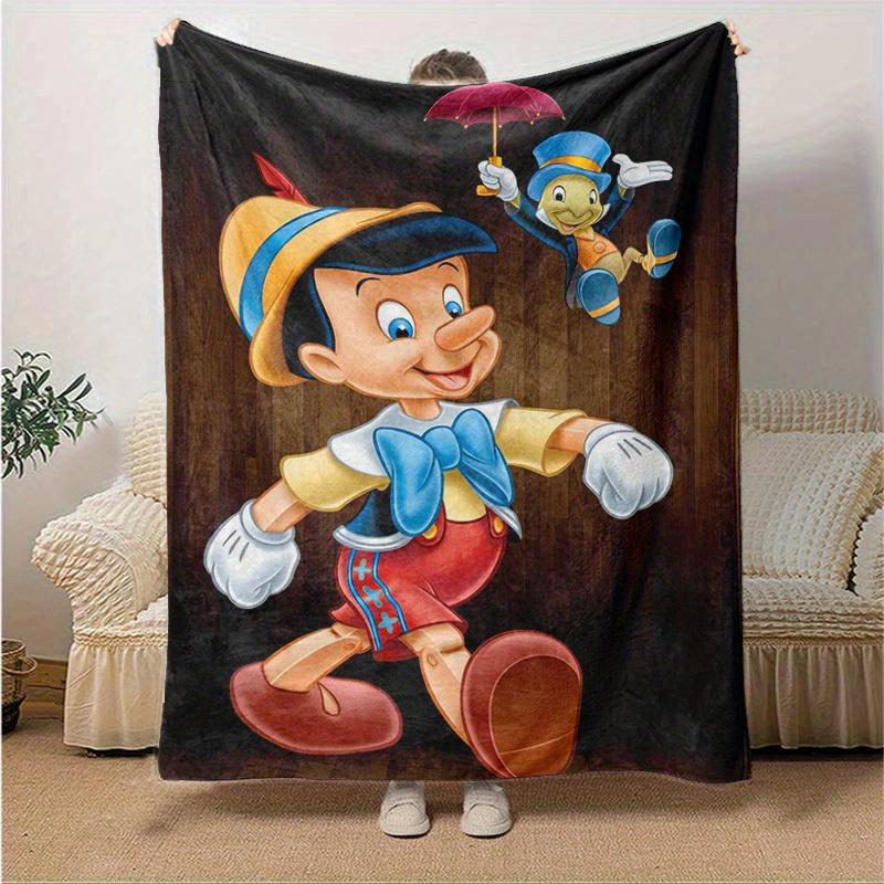 

1pc, Disney s Pinocchio and Jiminy Cricket, Seasonal Decorative Blanket, Multi-Purpose Throw, Soft Flannel Throw Blanket, Living Room, Travel, Camping 130x150cm
