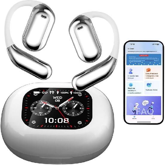 Over The Ear Bluetooth AI Headphones Language Translation Translation Earbuds Real Time 150 Language AI Translator Earbuds Bone Conduction Headphones