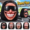 Funny Face Print Car Seat Cover Double Sided Car Pillowcase New Car Seat Headrest  Universal