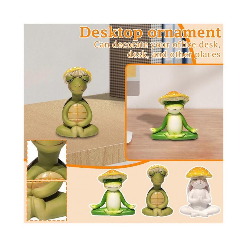 Cute meditation and sitting posture decorative small statue, home garden yard decorative ornament