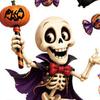 Indoor Outdoor Halloween Stickers 2 Sheets Window Clings, Cartoon Skeleton Static Stickers, Funny Classic Pattern Ghosts Bats Pumpkins for Glass Doors