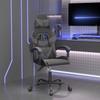 Vidaxl Obrotowy Fotel Gamingowy, Czarno-Szary, Sztuczna Skóra