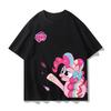 2026 Summer New Anime Pattern Pure Printed Tshirt Suitable for Both Unisex and Women Breathable and Loosefitting Casual Style