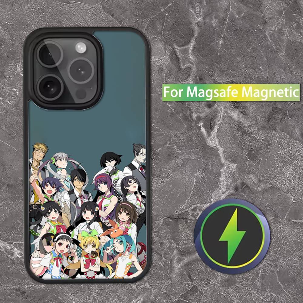M-Monogatari Series Anime Phone Case For iPhone 16,15,14,13,12,11,Pro,Max,Plus,Mini,SE Magsafe Magnetic Wireless Charging