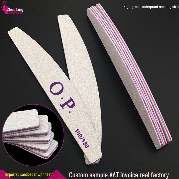 Fuji Star Wear-Resistant Nail Art Sanding Strip - Purple Core Half-Moon Toothed Rubber Board Scrubber