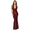 European and American women's deep V sleeveless halter dress, pure and alluring style spicy girl mermaid French dress