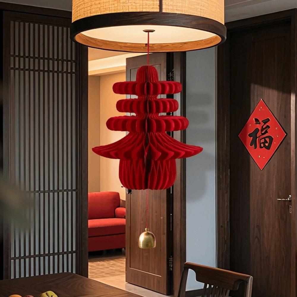 Red Honeycomb New Year Decorations Paper Paper Honeycomb Lantern Christmas Tree Decoration