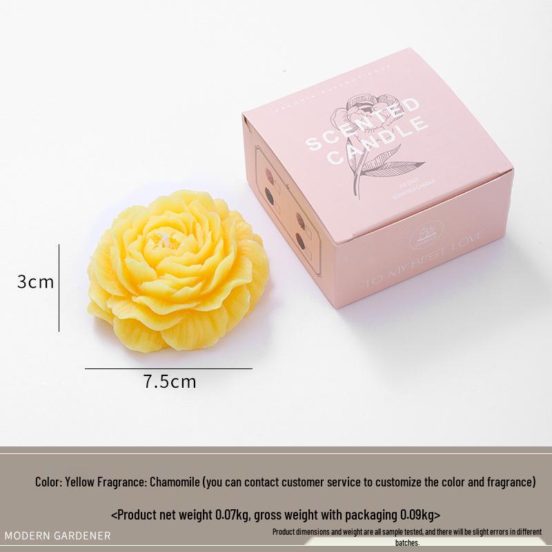 Pfingsrosenförmige Duftkerze - Duftendes Geschenk zum Muttertag