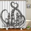 Octopus Seas Shower Curtains Bath Curtain 180*180cm Waterproof Bathroom Home Decor Washable Fabric Bathroom Screen With 12 Hooks