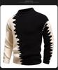 2025 Men's Color Block Knit Sweater: Trendy Loose Korean Style Autumn/Winter Base Layer