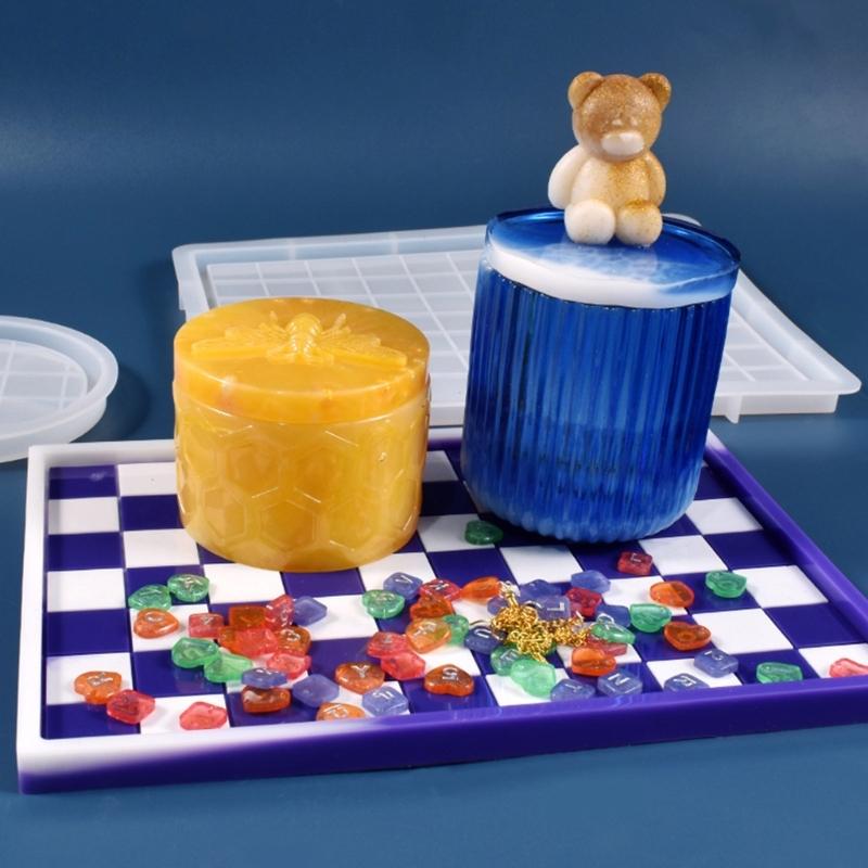 Chess Board Resin Mold Checker Game Board Silicone Mold 3D Chess Pieces Resin Casting Molds for DIY Jewelry Crafts